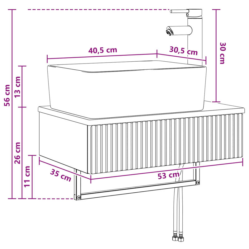 Single Bathroom Vanity with Ceramic Basin, White