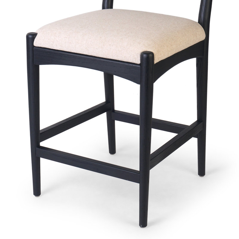 Haddon Stool-Black Rush-Counter, Black