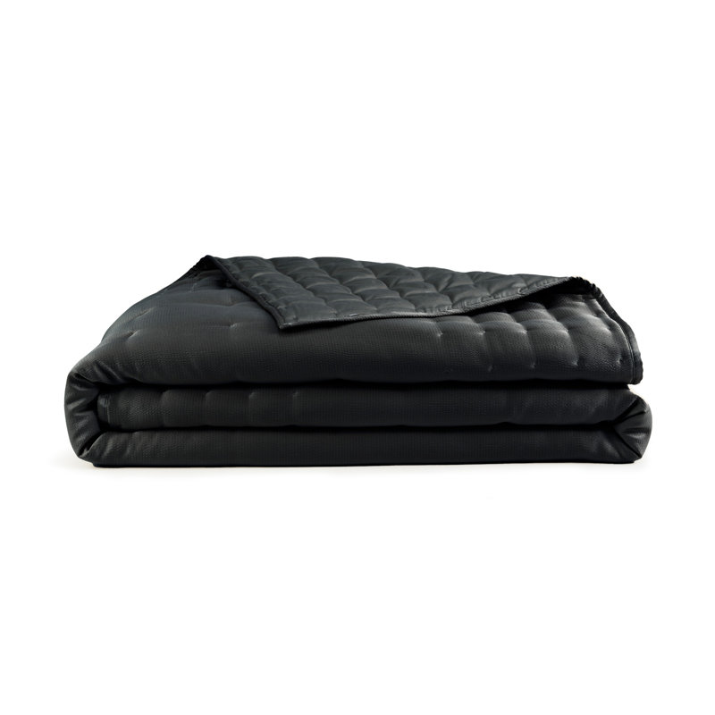 Donna Karan Hammered Silk Quilt Black, King Quilt