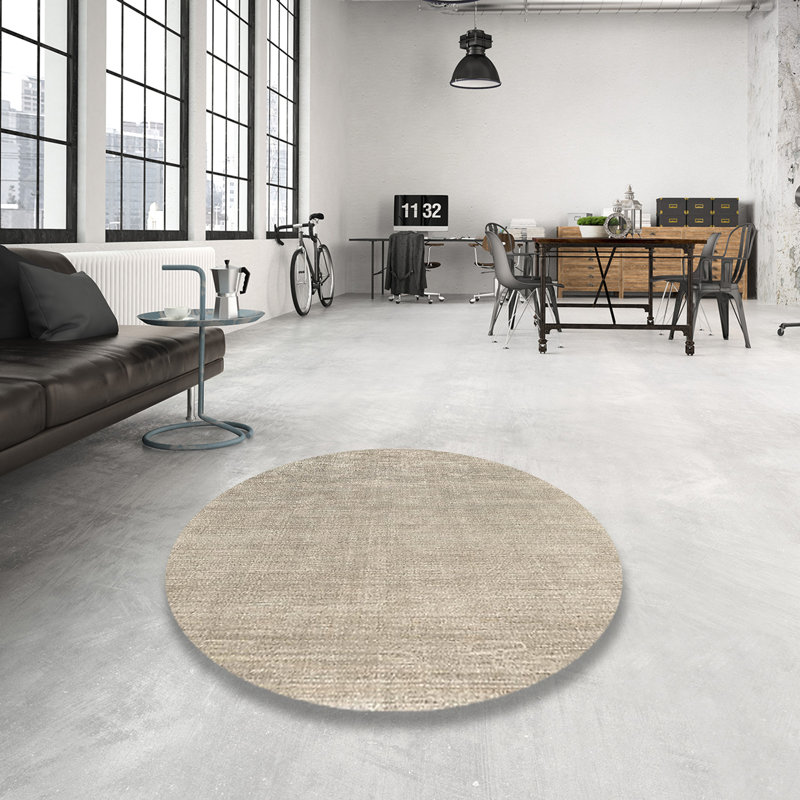 100% Machine Washable Midcentury Modern 437 Area Rug, Round 4'