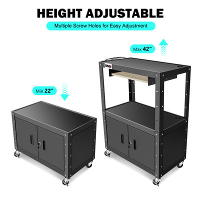 58'' H x 33'' W AV Cart