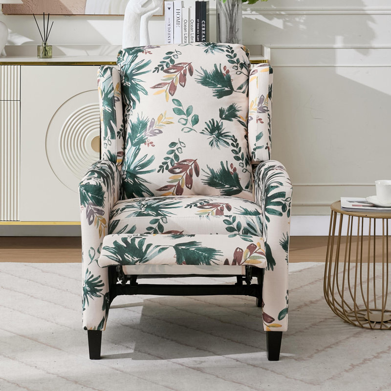 Fauteuil inclinable manuel à imprimé floral, Vert