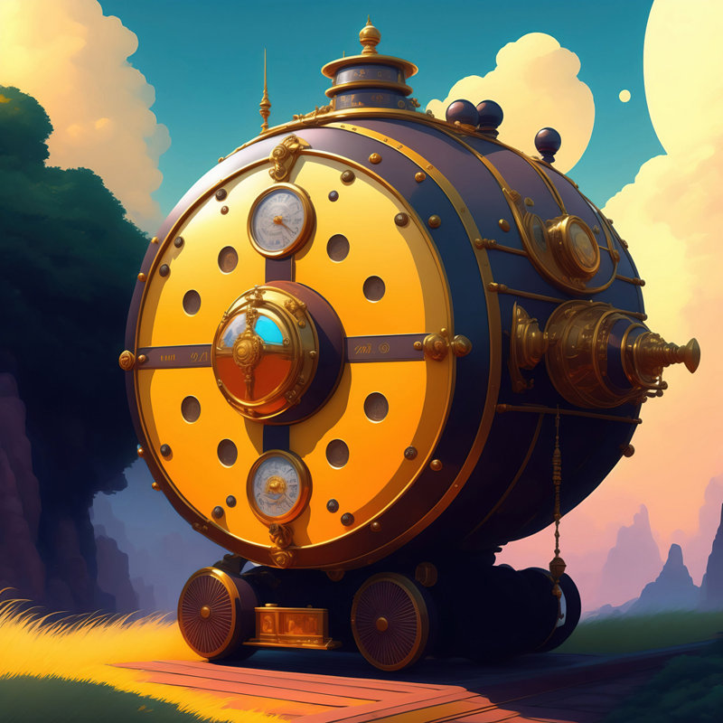 «Time Machine Mobile» par Stephen Chambers, impression sur toile tendue, L 15 po x H 15 po