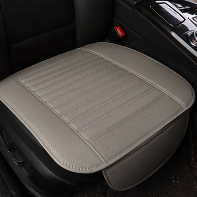 Set of 2 Car Front Seat Covers Universal PU Leather Mat Seat Cushion with Storage Pockets for Car SUV Truck