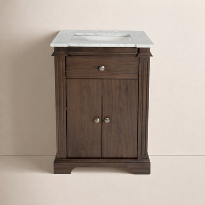 Garza 24" Carrara Marble Single Bathroom Vanity