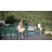 23.6" Outdoor Round Bar Table with Height Metal Base Dining Table