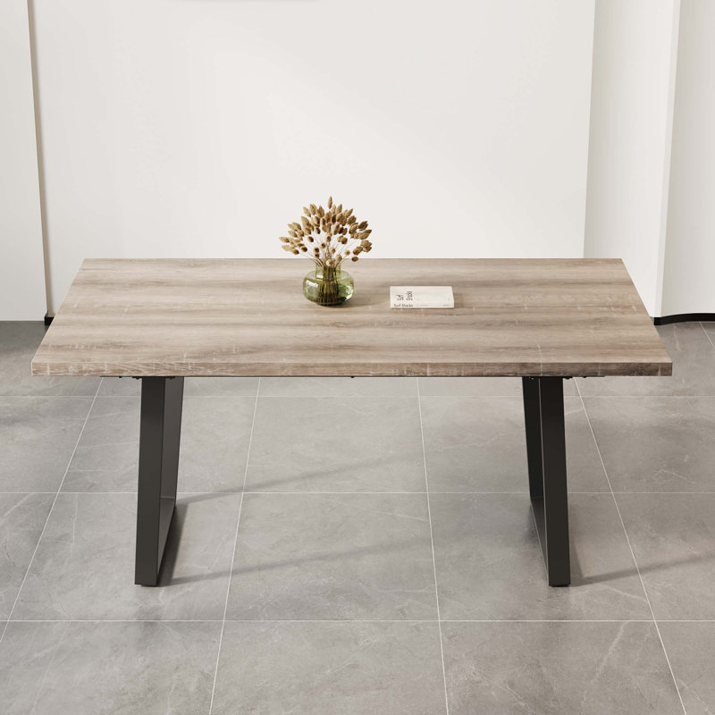 62.9-Inch Rectangular MDF Dining Table