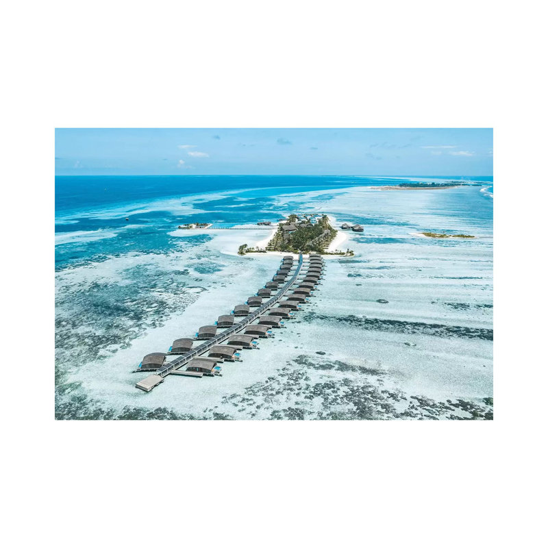 Club Med Finolhu Island Resort Aerial by James Vodicka - Wrapped Canvas Gallery-Wrapped Canvas Giclée, 20.32cm H x 30.48cm W