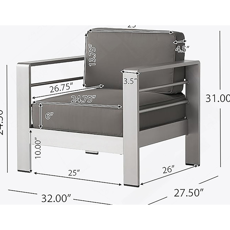 CHAISE CLUB AVEC COUSSIN COMPRIMÉ