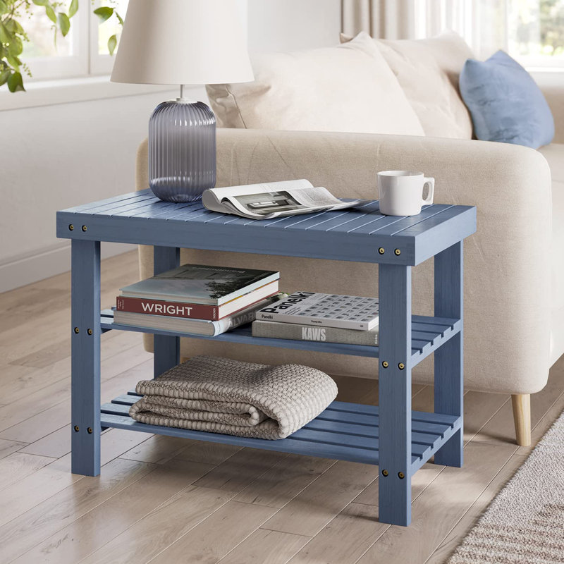 Mercidieu Bamboo Bench, Sky Blue
