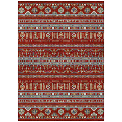 Machine Washable Indoor/Outdoor Gursevak ACN2244 Navajo Rug