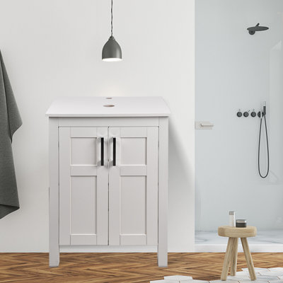 Ebern Designs Haruki 24'' Single Bathroom Vanity with Manufactured Wood ...