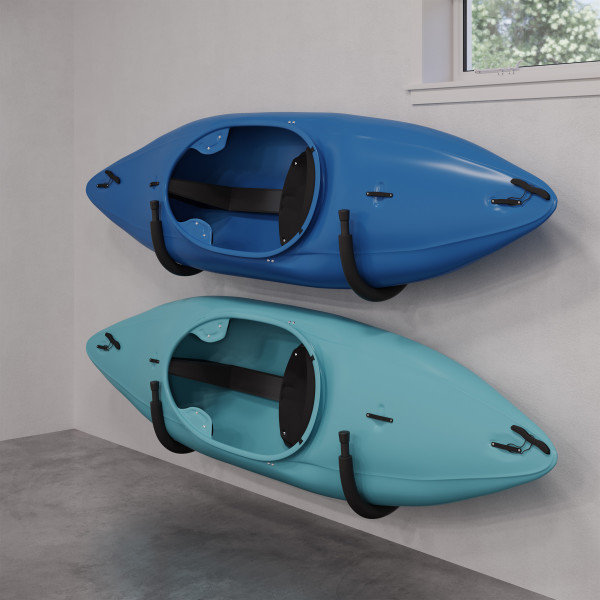 Black Powder-Coated Steel Heavy Duty Kayak Storage Hooks