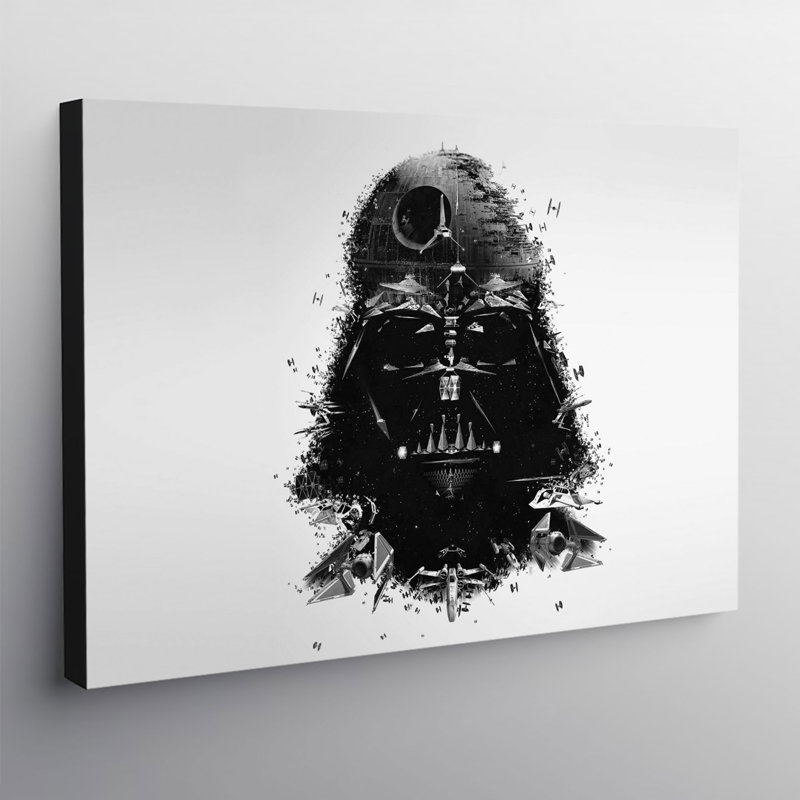 Darth Vader Head Collage - Wrapped Canvas Print, 31cm H x 41cm W x 4cm D