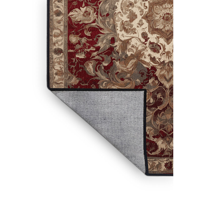 Machine Washable Brown Area Rug, Rectangle 2' x 3'