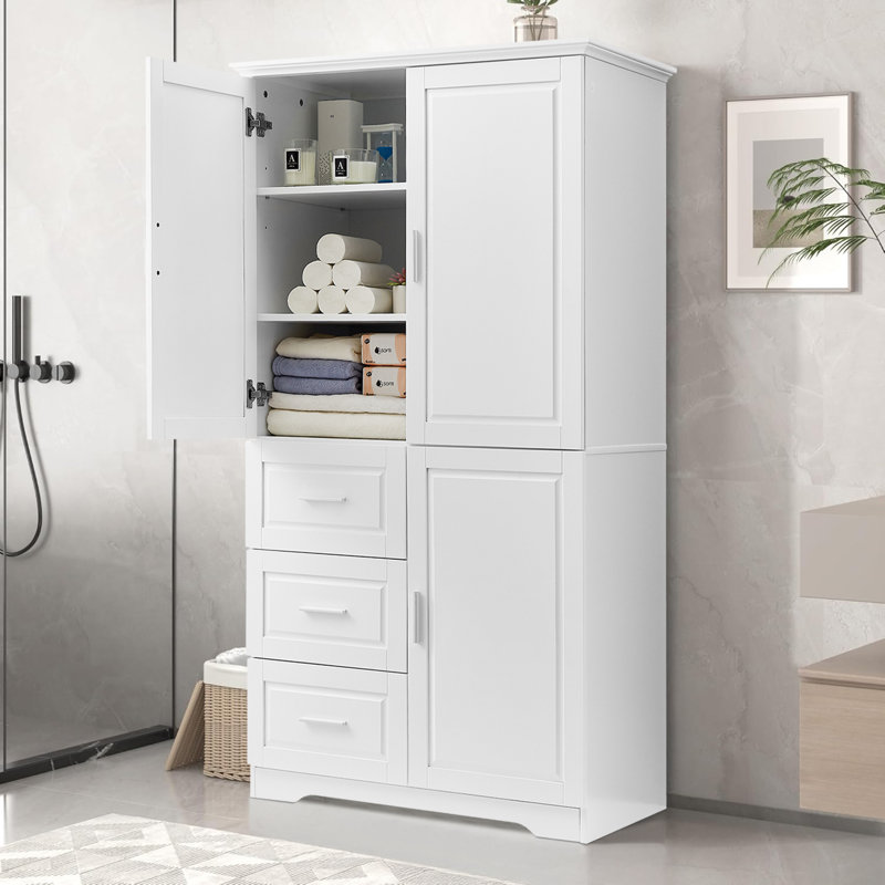 Bureau de salle de bain 3 tiroirs blanc