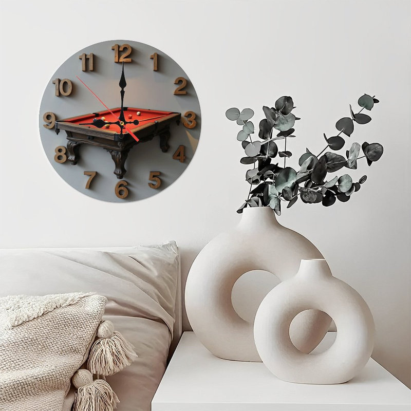 Horloge murale de table de billard