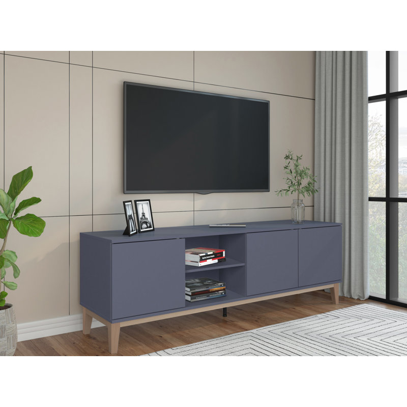 Arlenis Unfinished TV Stand with Fireplace Included, Grey