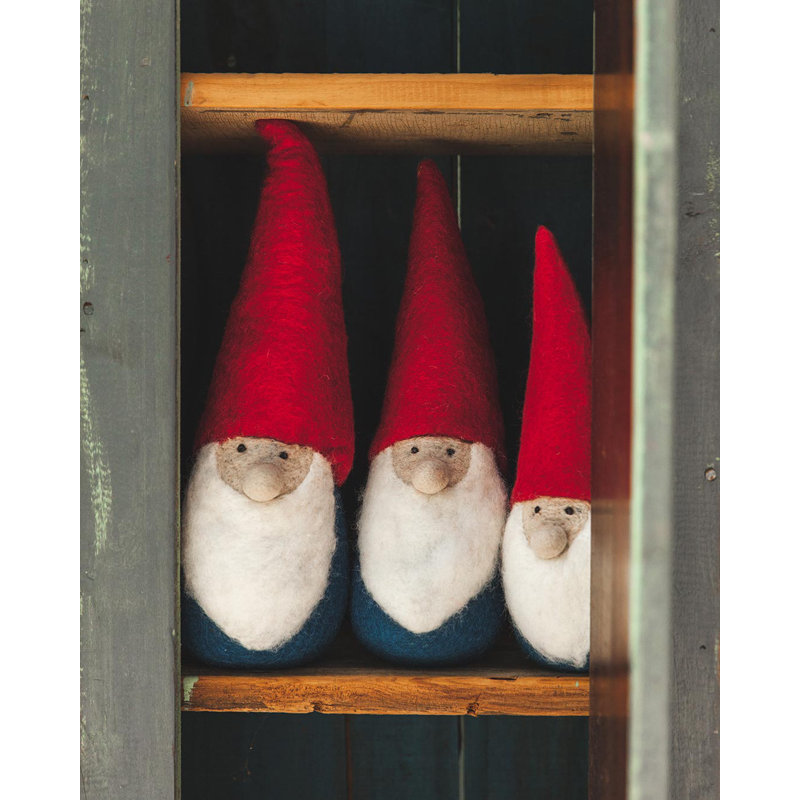 Nordic Felted Gnome, Medium: 12" H X 3.5" (diameter at base)