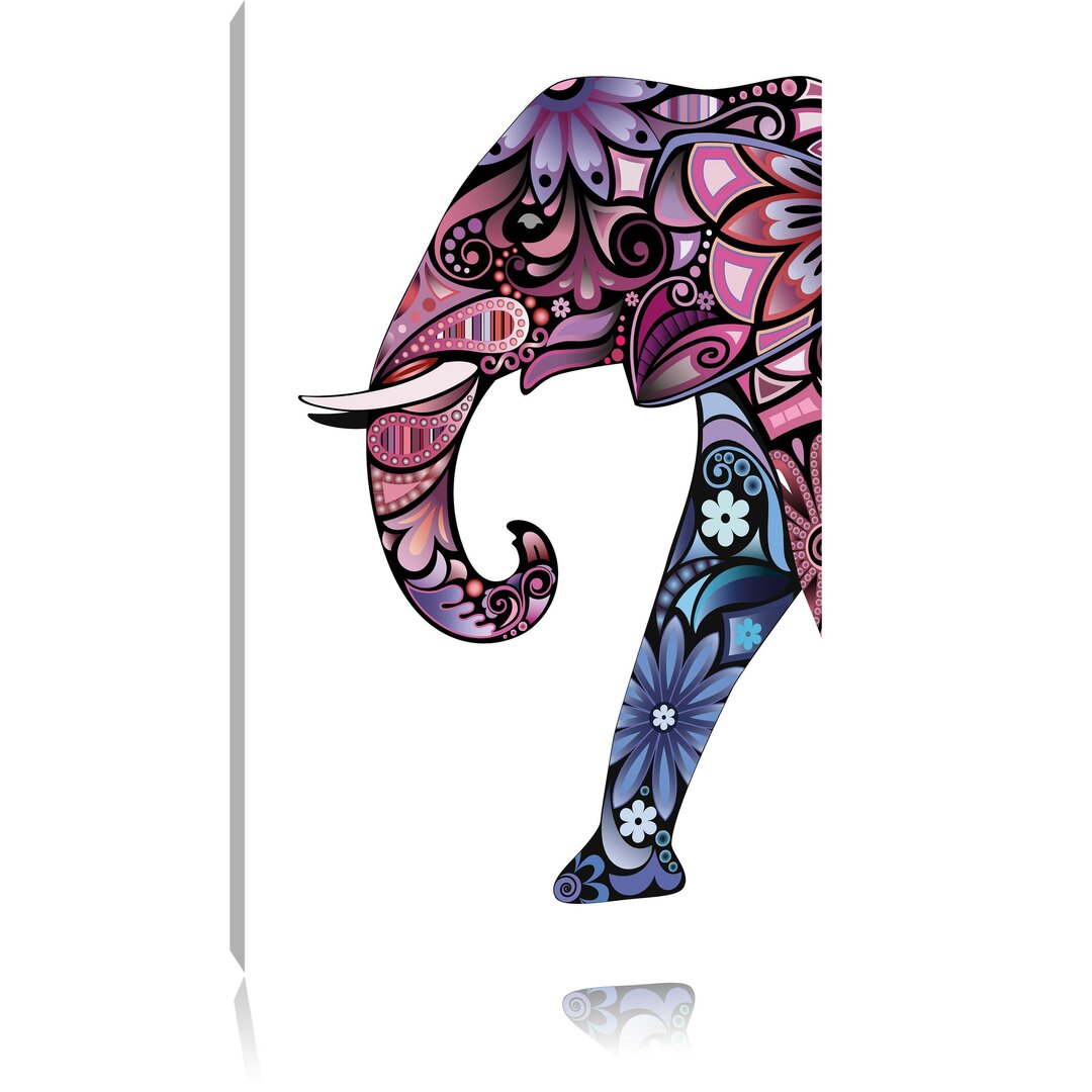 Leinwandbild Elefant mit Ornamenten