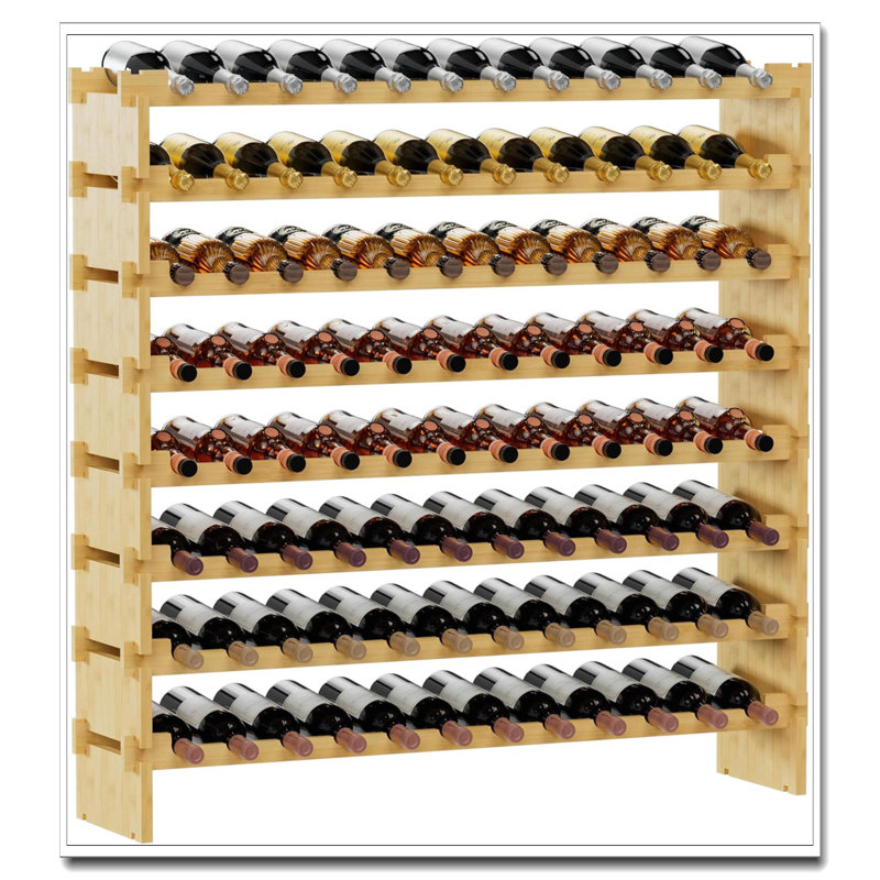 Étagère de rangement à vin à 8 niveaux pour 96 bouteilles