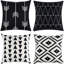Set Of 4 Decorative Geometric 18 X 18 Inches Throw Pil...