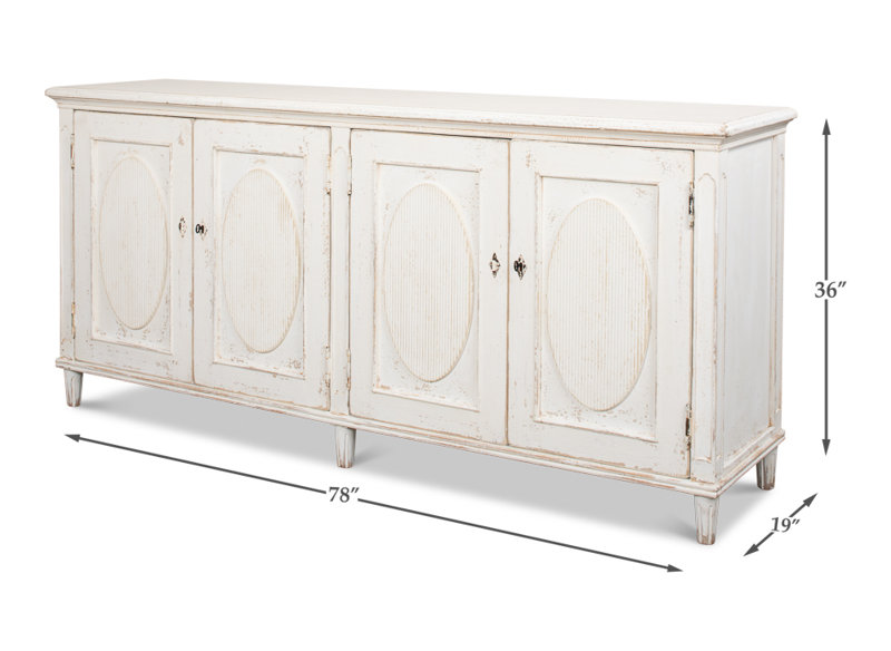 Ribbon 78'' W Solid Wood Sideboard