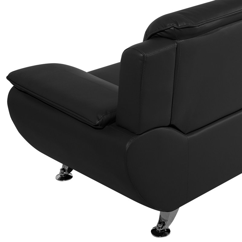 Faux Leather Sofa, Black