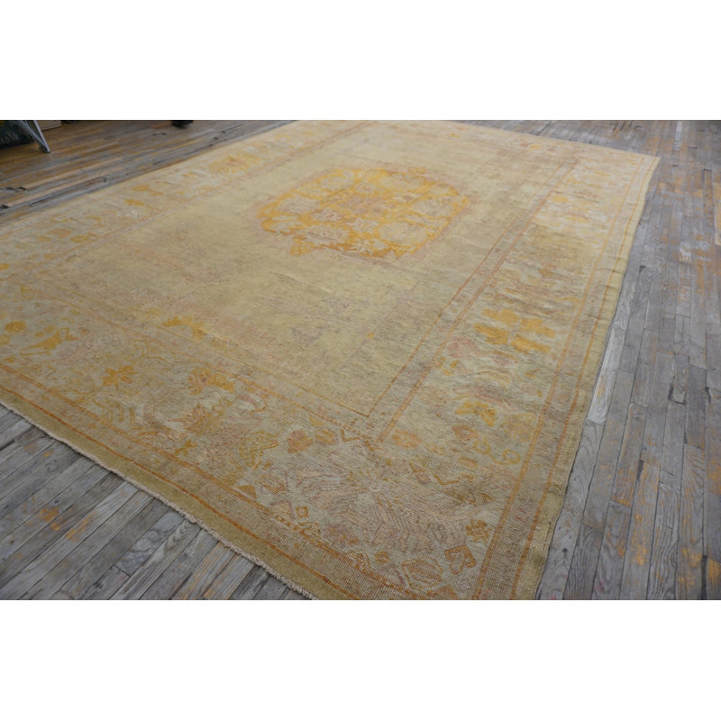 Tapis Oushak crème clair et doré