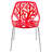 Red Color Side Chair with Chromed Legs