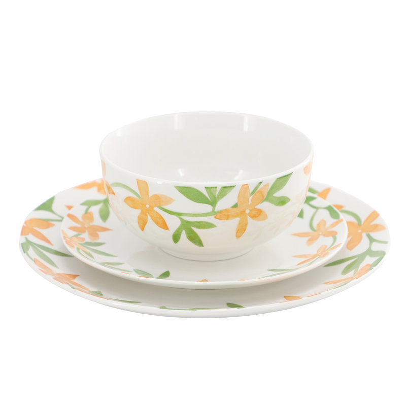 Gibson 12 Piece Round Fine Ceramic Dinnerware Set in White