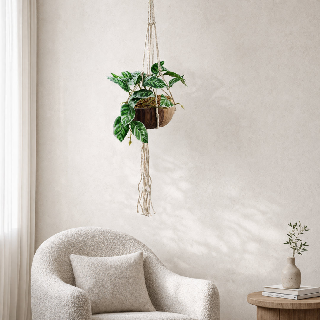 85 cm H Faux Ficus and Foliage Plant in Ceramic Pot