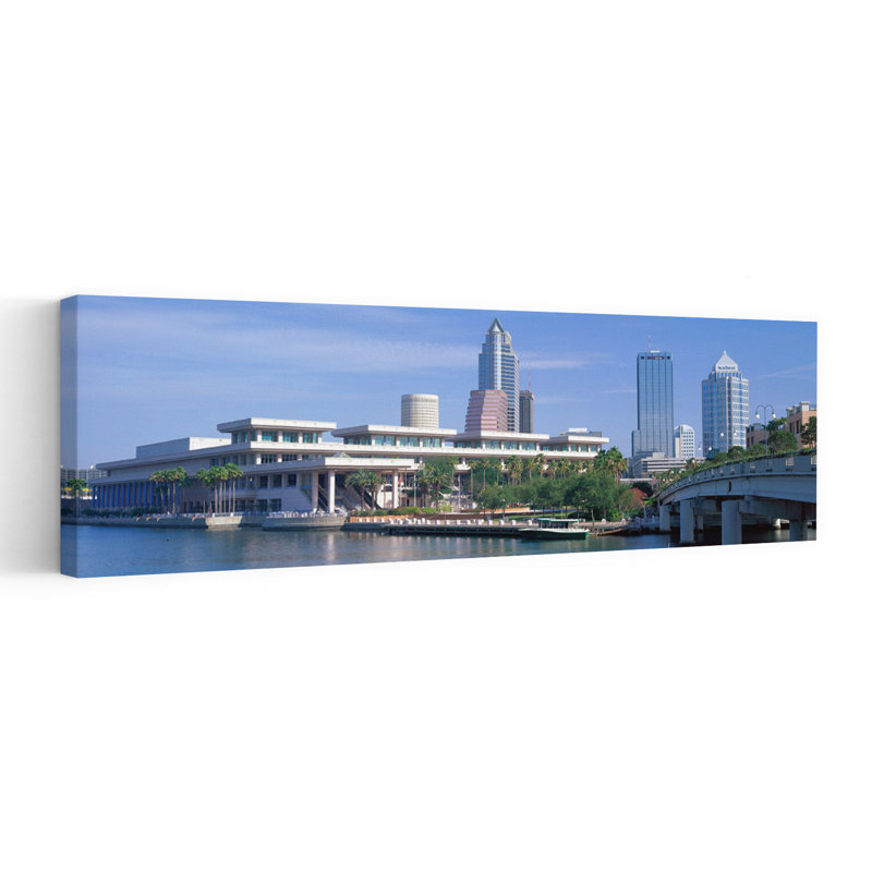 Tampa Convention Center Skyline Tampa Florida USA by Craig C. Sheumaker - Wrapped Canvas Panoramic Print