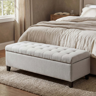 Banc de rangement rembourré avec repose-pieds, banc d'entrée, banc de bout de lit, repose-pieds pour la chambre à coucher