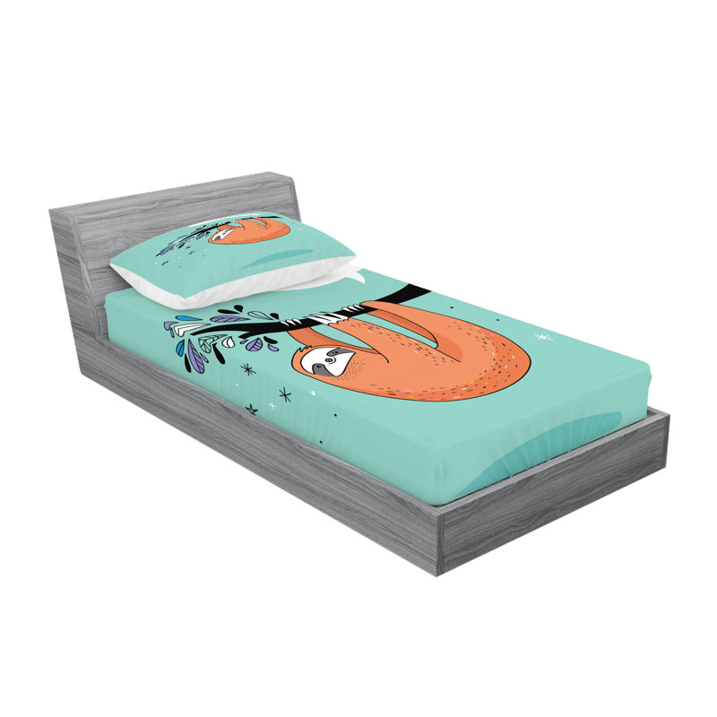 Multicolore drap-housse et coussin décoratif Ambesonne, Ensemble de draps pour lit simple + 5 pièces supp