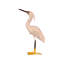Figurine héron en bois enneigé - sculpture d'oiseau côtier sculptée à la main, décor de rivage élégant