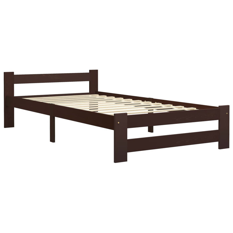 Berna Solid Wood Bed, White, European Single (90 x 200cm)