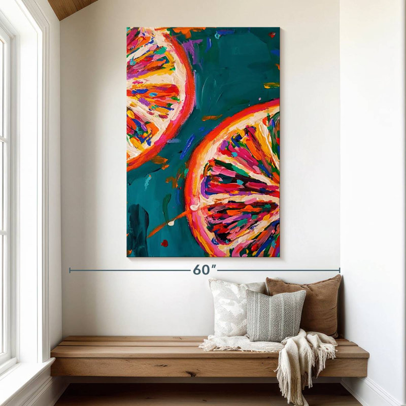 Yarlin Pink Grapefruit Slices, 51" H x 34" W