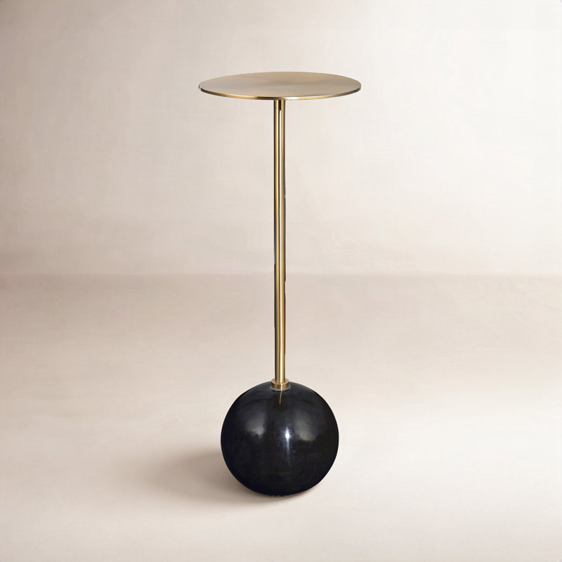 Chaniece End Table, Brushed Brass/Black