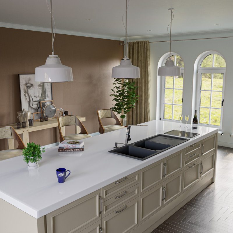 45.69'' L Single Bowl Granite Kitchen Sink