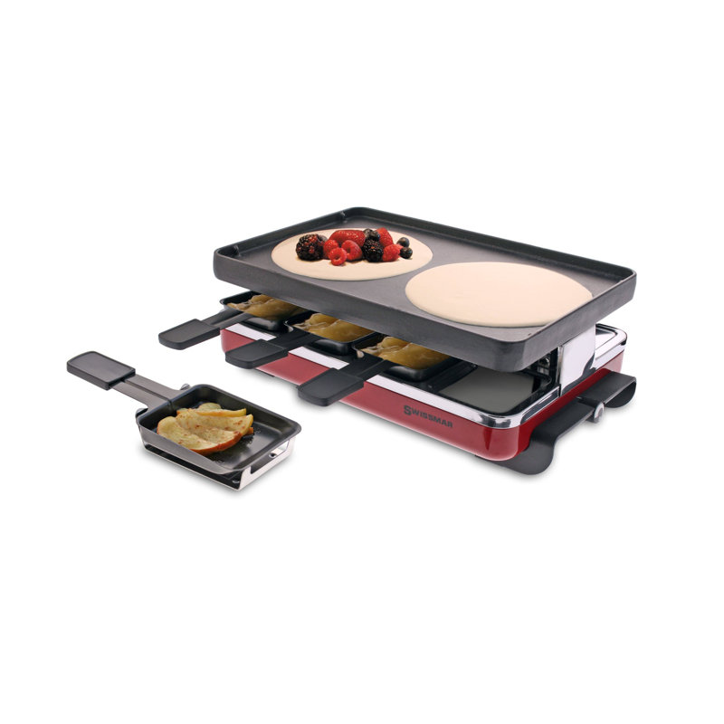Swissmar Classic Red Raclette Grill With Cast Iron Top
