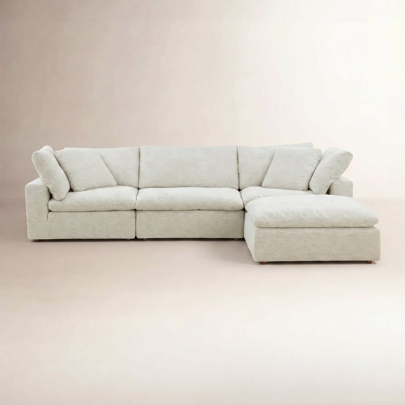 Tila 4-Seater L-Shaped Modular Sectional, Light Gray Livesmart®
