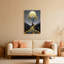 Ensemble de 1 tableau sur toile tendue représentant un paysage d'arbre doré et de lune-568142039