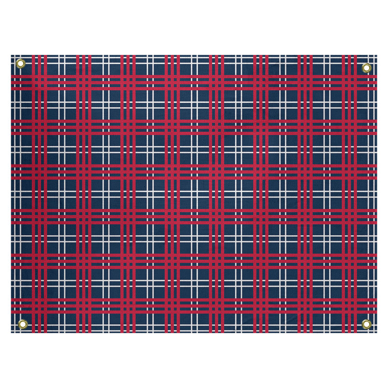 Tapisserie de luxe en polyester New England, H 50 po x l 59 po, Bleu / blanc / rouge