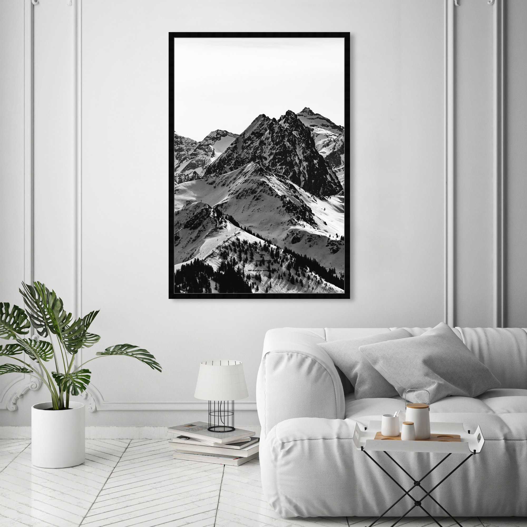 Up The Mountain by Oliver Gal, 56" H x 38" W x 0.5" D, Black