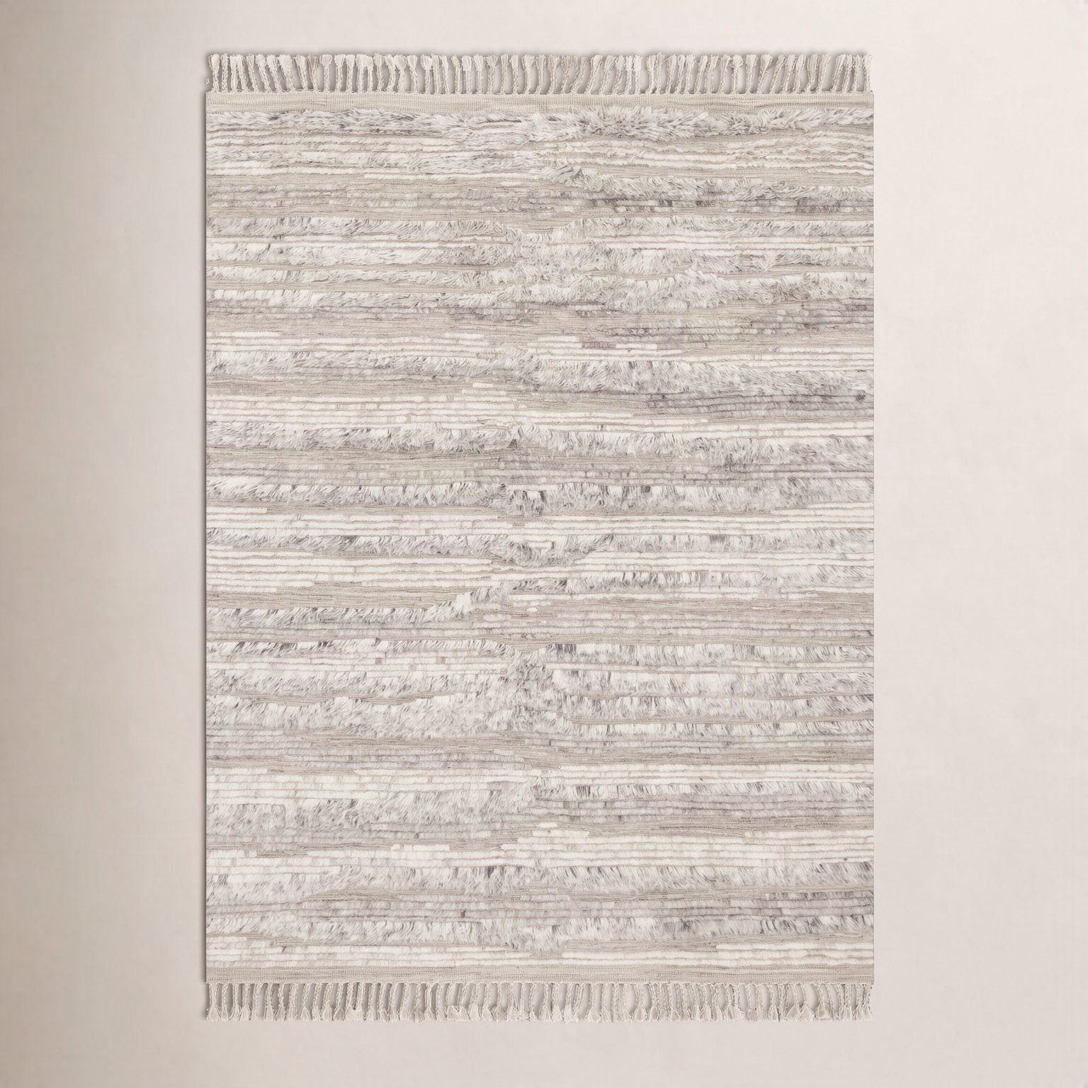 Benjamin Natural Ivory Hand-Knotted Wool Rug, Rectangle 2' x 3'