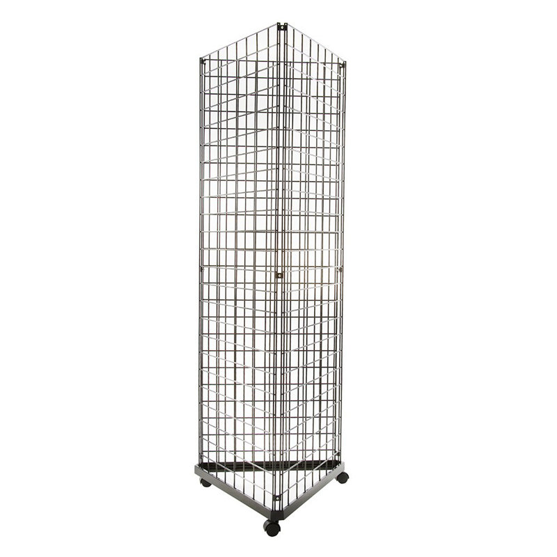 21'' W Metal Merchandiser with Wheels, Black