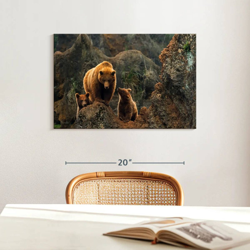 Brampt Bear And Cubs, 16" H x 24" W