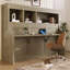 Lit escamotable simple avec bureau et tablettes de rangement, lit mural peu encombrant, gris délavé-688826889