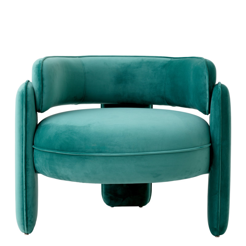 Chaplin Barrel Chair, Savona Turquoise Polyester